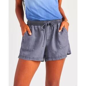 Splendid Cara Linen Casual Shorts Blue XS Coastal Lounge Flowy Quiet Luxury Fall
